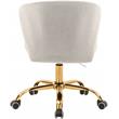 Pemberly Row Swivel Adjustable Cream Velvet and Gold Office Chair
