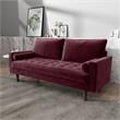 Pemberly Row Modern / Contemporary Velvet Living Room Sofa In Rosy