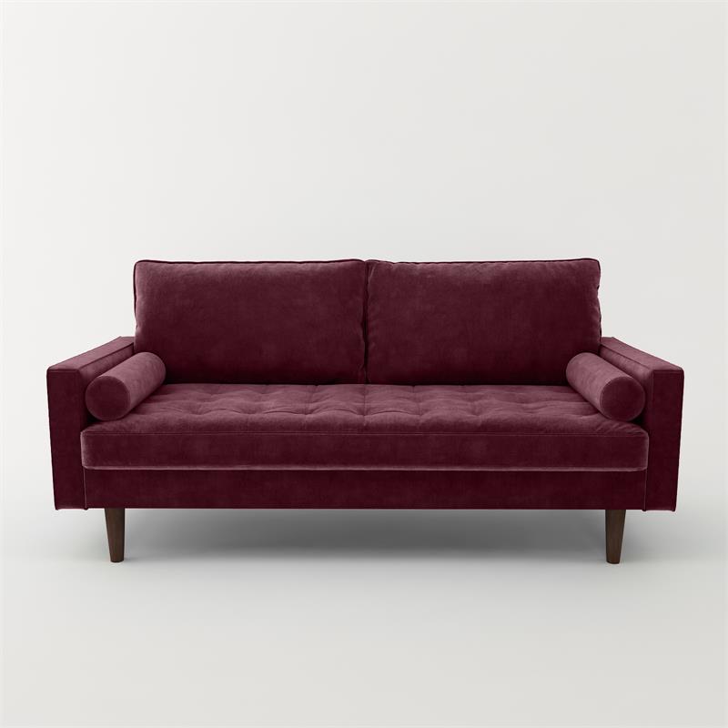 Pemberly Row Modern / Contemporary Velvet Living Room Sofa In Rosy
