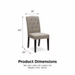 Pemberly Row Tufted Dining or Living Room Accent Chair in Taupe