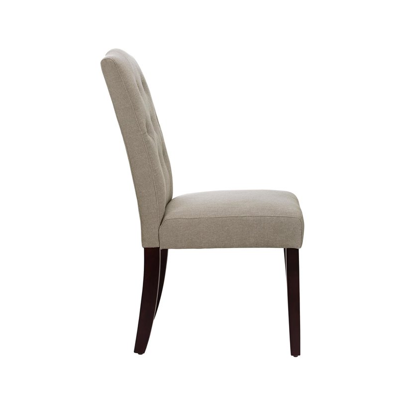 Pemberly Row Tufted Dining or Living Room Accent Chair in Taupe