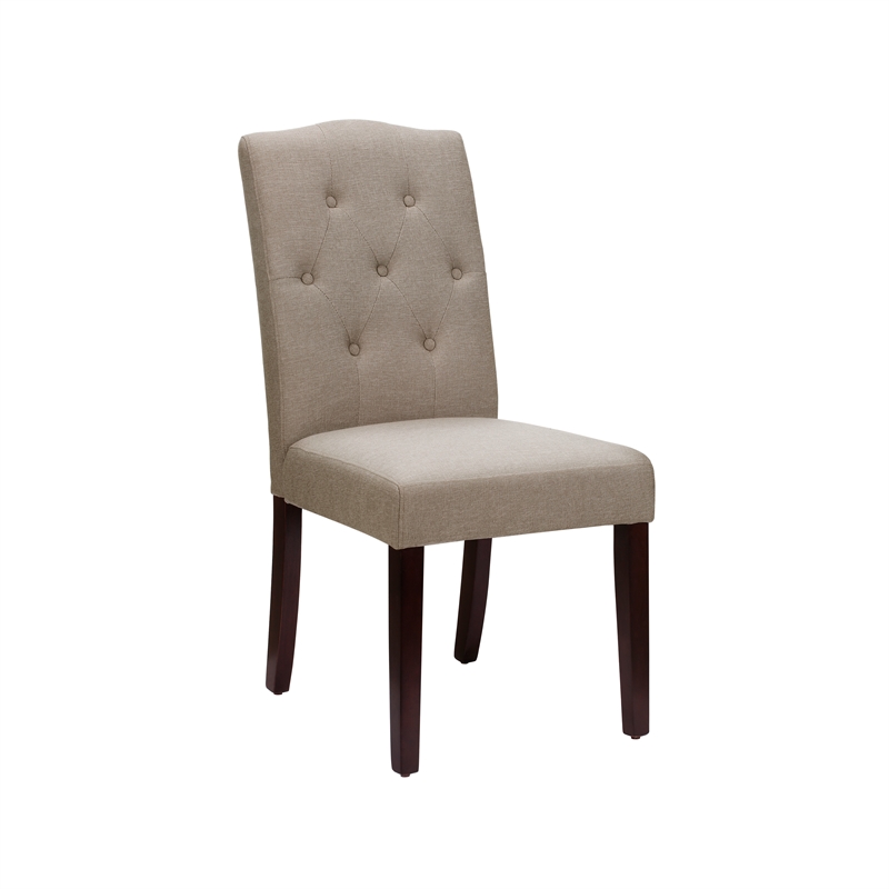 Pemberly Row Tufted Dining or Living Room Accent Chair in Taupe