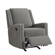 Pemberly Row Rocker Recliner Chair in Pocket Coil Seating in Gray Linen