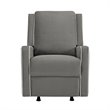 Pemberly Row Rocker Recliner Chair in Pocket Coil Seating in Gray Linen