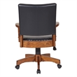 Pemberly Row Deluxe Wood Bankers Chair in Black Faux Leather