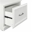 Pemberly Row 24W Small Shoe Bench with Drawer in White Ash - Engineered Wood