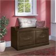Pemberly Row 40W Shoe Storage Bench with Doors in Ash Brown - Engineered Wood