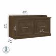 Pemberly Row 40W Shoe Storage Bench with Doors in Ash Brown - Engineered Wood
