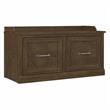 Pemberly Row 40W Shoe Storage Bench with Doors in Ash Brown - Engineered Wood