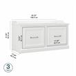 Pemberly Row 40W Shoe Storage Bench with Doors in White Ash - Engineered Wood
