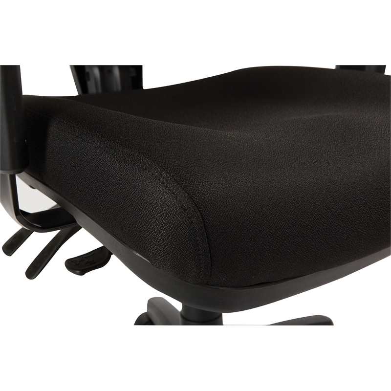 Pemberly Row High Back Multi Function Ergonomic Chair in Black Fabric