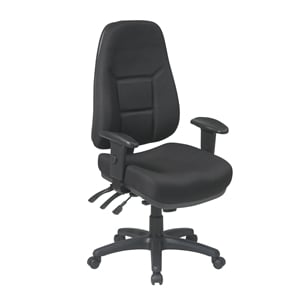 Pemberly Row High Back Multi Function Ergonomic Chair in Black Fabric
