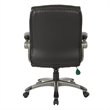 Pemberly Row Executive Low Back Chair - Black Bonded Leather w/ Titanium Accents