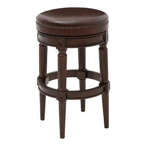 Pemberly Row Modern 31&quot Backless Wood Bar Height Stool in Walnut