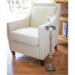 Pemberly Row Traditional Iron Metal Side Table in Brushed Silver