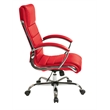 Pemberly Row Executive Chair with Thick Padded Red Faux Leather Seat