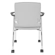 Pemberly Row Guest Chair in Gray Faux Leather with Chrome Frame