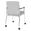 Pemberly Row Guest Chair in Gray Faux Leather with Chrome Frame