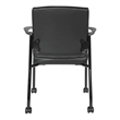 Pemberly Row Guest Chair with Black Faux Leather and Black Frame