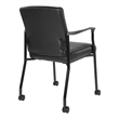 Pemberly Row Guest Chair with Black Faux Leather and Black Frame