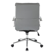 Pemberly Row Mid Back Manager's Faux Leather Chair in Charcoal with Chrome Base