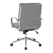 Pemberly Row Mid Back Manager's Faux Leather Chair in Charcoal with Chrome Base