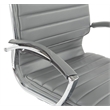 Pemberly Row Mid Back Manager's Faux Leather Chair in Charcoal with Chrome Base