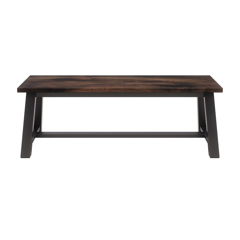 Pemberly Row Contemporary Transitional Dining Bench - Espresso