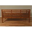 Pemberly Row Wood Daybed in Barbados Brown with Linen Aqua Mattress