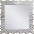 Pemberly Row Intricate Hand Carved Starburst Look Silver Leaf Mirror