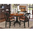 Pemberly Row Modern 5-piece Wood Leather Seat Dining Set in Black