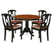 Pemberly Row Modern 5-piece Wood Leather Seat Dining Set in Black