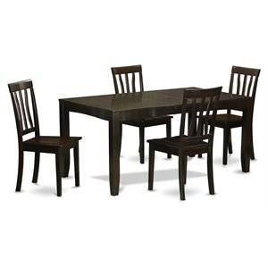 Pemberly Row Modern 5-piece Wood Dining Room Set in Cappuccino