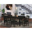 Pemberly Row Modern 7-piece Dining Set with Wood Seat in Black