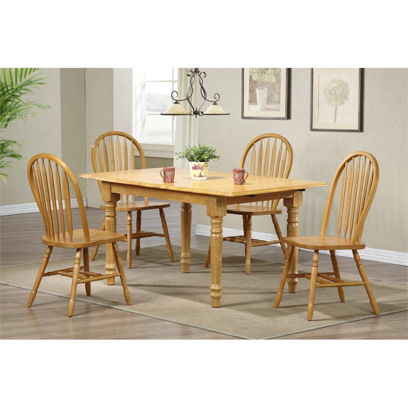 Pemberly Row Arrowback Dining Side Chair in Light Oak Solid Wood Set of 2