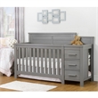 Pemberly Row Wood Convertible Crib and Changer in Weathered Gray