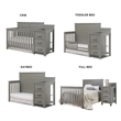 Pemberly Row Wood Convertible Crib and Changer in Weathered Gray
