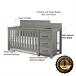 Pemberly Row Wood Convertible Crib and Changer in Weathered Gray