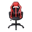 Pemberly Row Gaming Chair in Black Faux Leather with Red Accents
