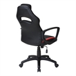 Pemberly Row Gaming Chair in Black Faux Leather with Red Accents