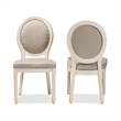Pemberly Row Gray and White Finished Wood 2-Piece Dining Chair Set