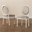 Pemberly Row Gray and White Finished Wood 2-Piece Dining Chair Set