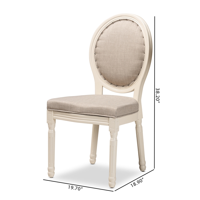 Pemberly Row Gray and White Finished Wood 2-Piece Dining Chair Set