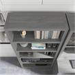 Pemberley Row Engineered Wood Modern Gray Bookcase Rectangular Adjustable Shelves 31.61