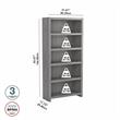 Pemberley Row Engineered Wood Modern Gray Bookcase Rectangular Adjustable Shelves 31.61