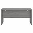 Pemberly Row 60W Bow Front Desk in Modern Gray - Engineered Wood