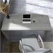 Pemberly Row 60W Bow Front Desk in Modern Gray - Engineered Wood