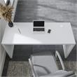 Pemberly Row 60W Credenza Desk in Pure White and Modern Gray - Engineered Wood
