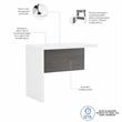 Pemberly Row 36W Desk Return in Pure White and Modern Gray - Engineered Wood