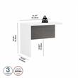 Pemberly Row 36W Desk Return in Pure White and Modern Gray - Engineered Wood